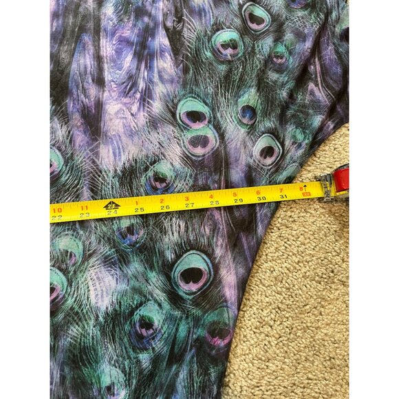 Vintage B.L.E.U. Peacock Patterned Dolman Sleeve Top Womens Size 2X Sparkle Boho - Picture 4 of 8